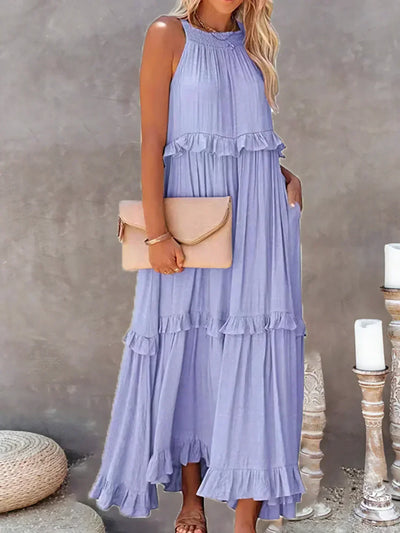 Robyn - Halter Ruffle Maxi Dress