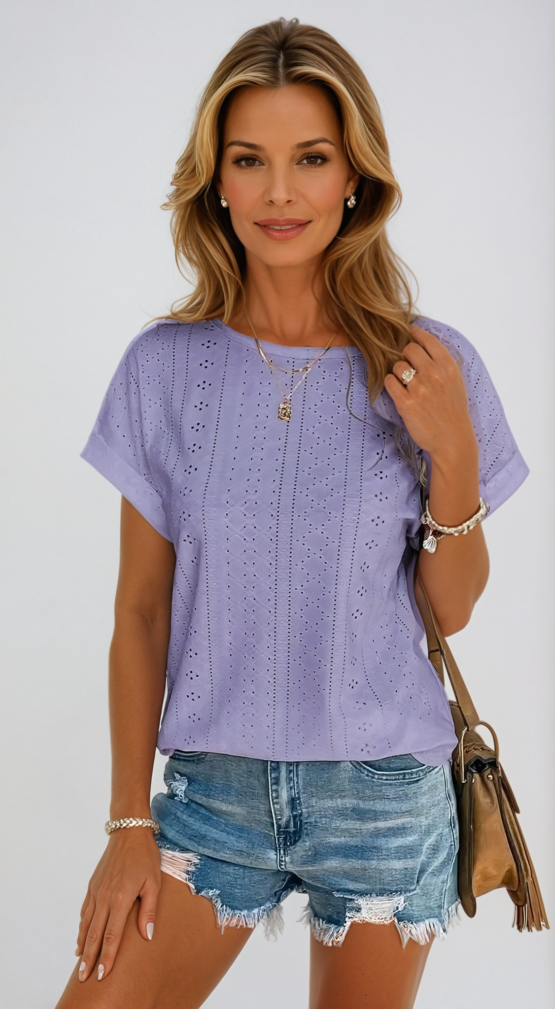 Orlena - Casual Eyelet Top