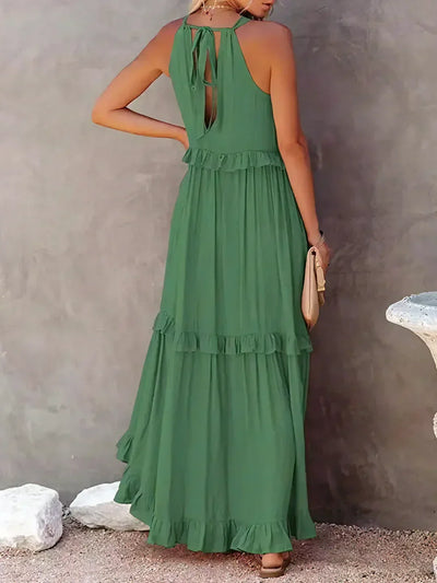 Robyn - Halter Ruffle Maxi Dress