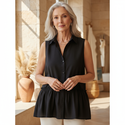 Aquira - Ruffle Buttoned Top